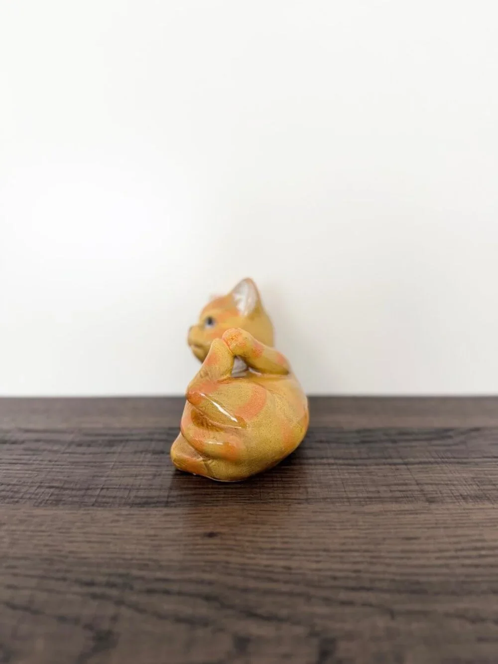 VTG Garden Ridge Ceramic Orange Tabby Kitten Cat Figurine Whimsical Kitsch Decor